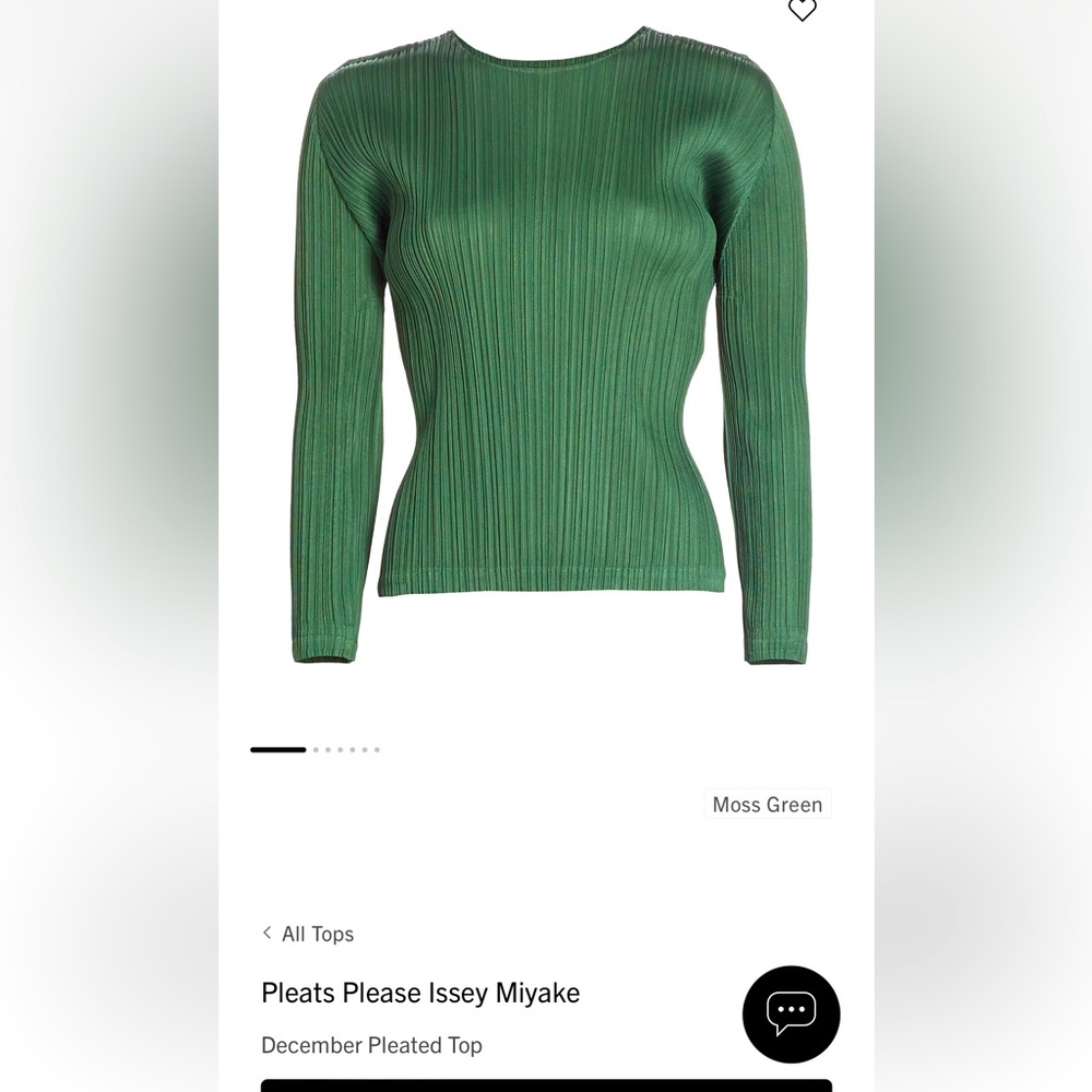 Pleats Please Issey Mikaye December Pleated Top in Moss Green
